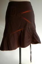 CACHE-CACHE - Jupe brune touches orange - T.40, Maat 38/40 (M), Bruin, Cache-cache, Ophalen of Verzenden