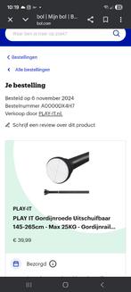 Gordijnrail zonder boren, Ophalen, Zo goed als nieuw, Zwart