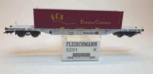 Fleischmann 5251 K H0 Containerwagon Kombiwaggon ECS, Hobby en Vrije tijd, Modeltreinen | H0, Zo goed als nieuw, Wagon, Gelijkstroom of Wisselstroom