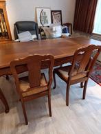 Eiken tafel (verlengbaar) met 6 stoelen, Huis en Inrichting, Ophalen, Zo goed als nieuw