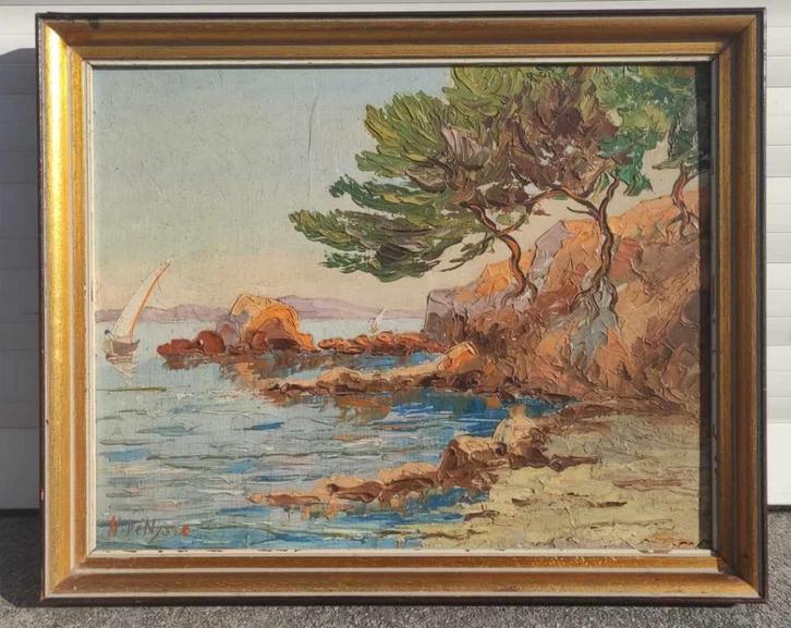 Huile sur panneau marine signe henry de nysse, Antiek en Kunst, Kunst | Schilderijen | Klassiek, Ophalen of Verzenden