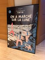 Cadre Tintin « on a marché sur la lune » 50x70, Collections, Comme neuf, Autres types