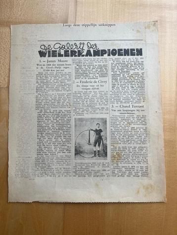 5 krantenknipsels: Galerij wielerkampioenen-G.Matthys-1946 beschikbaar voor biedingen