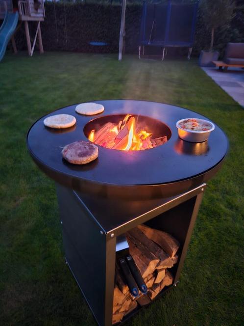 Plancha BBQ Blokland Zwart en Cortenstaal / BBQ, Tuin en Terras, Vuurtafels, Nieuw, Ophalen of Verzenden