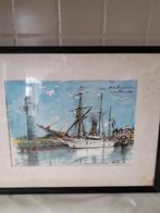 Aquarel  H.K M Surinam, Antiek en Kunst, Kunst | Schilderijen | Modern, Ophalen of Verzenden