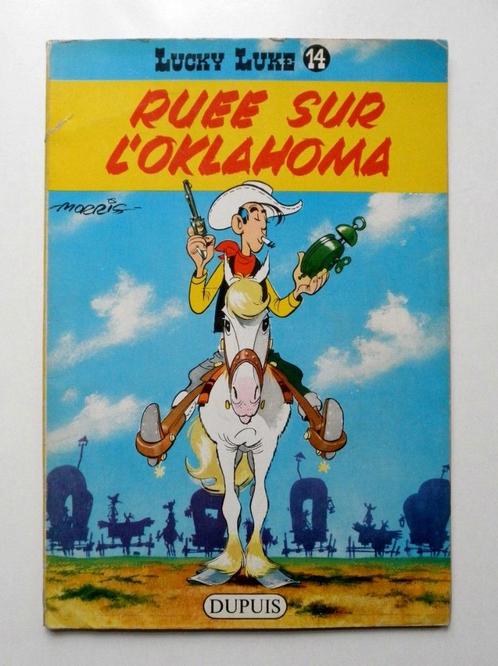 1964 Lucky Luke 14 Ruée sur l’ Oklahoma - dos jaune, Livres, BD, Utilisé, Une BD, Enlèvement ou Envoi