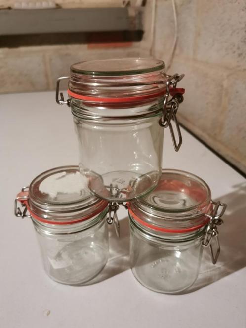 Bewaarbokaal met rek en deksel 450gr – 4 stuks, Huis en Inrichting, Keuken | Servies, Zo goed als nieuw, Kom(men), Effen, Glas