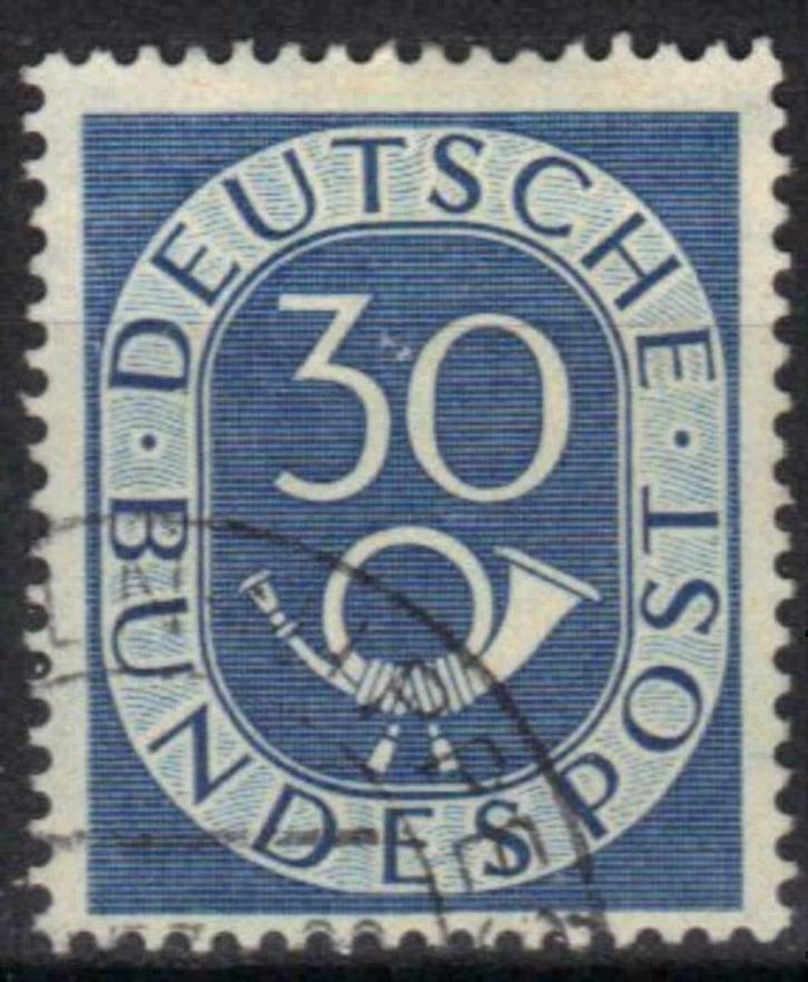 Duitsland Bundespost 1951-1952 - Yvert 18 - Posthoorn (ST), Postzegels en Munten, Postzegels | Europa | Duitsland, Gestempeld