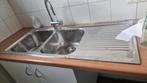 Dubbele Spoelbak met grohe kraan, zelf uit te bouwen, Ophalen, Zo goed als nieuw