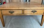 Eiken salontafel met 2 laden, Ophalen, Gebruikt, 50 tot 100 cm, 50 tot 100 cm