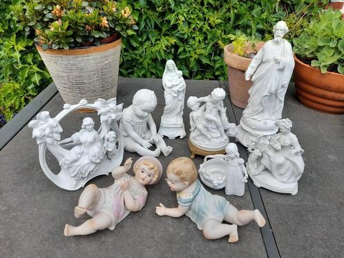 Lot oude biscuit beeldjes oa Unterweissbach porselein, Maria, Antiek en Kunst, Antiek | Porselein, Ophalen