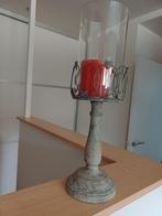 Kaarsstaander met glazen stolp, Neuf, Gris, Métal, Chandelier