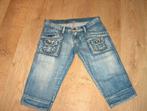 jeans knie broek maat 34 of XS Extra smal, Kleding | Dames, Broeken en Pantalons, ANDERE, Kort, Blauw, Ophalen of Verzenden