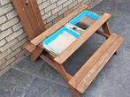 Zand & Water Picknicktafel in Bruin 88x88x50 cm., Kinderen en Baby's, Speelgoed | Buiten | Zandbakken, Ophalen of Verzenden, Gebruikt