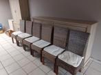 6 chaises en osier avec coussins, Enlèvement ou Envoi