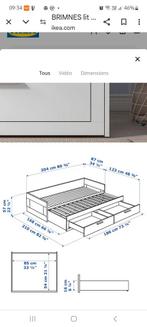 Lit blanc 1pers + 2mat., 2 tiroirs transformable pour 2 pers, Huis en Inrichting, Slaapkamer | Stapelbedden en Hoogslapers, Ophalen