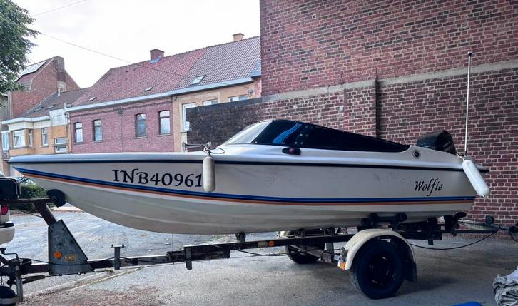 Speedboot met buitenboordmotor Mercury 75pk, Watersport en Boten, Speedboten, Binnenboordmotor, Ophalen