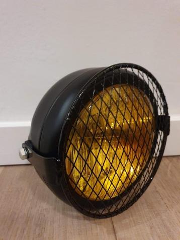 Koplamp geel zwart caferacer bobber scrambler + roosterKopla beschikbaar voor biedingen