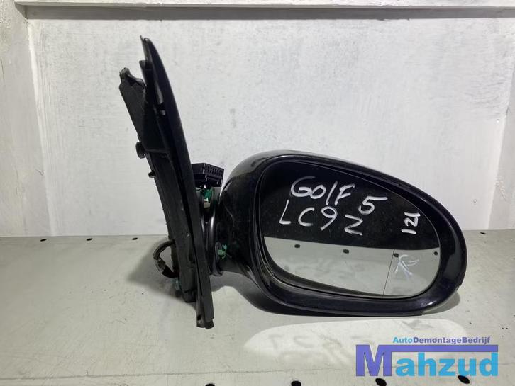 VW GOLF 5 LC9Z Zwart rechts spiegel buitenspiegel, Auto-onderdelen, Spiegels, Volkswagen, Gebruikt