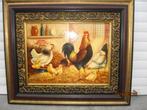 Henri Schouten neerhof met haan,kippen en kuikens., Ophalen
