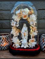 Antieke,mondgeblazen stolp met antiek Maria beeldje, Antiek en Kunst, Antiek | Religieuze voorwerpen, Ophalen of Verzenden