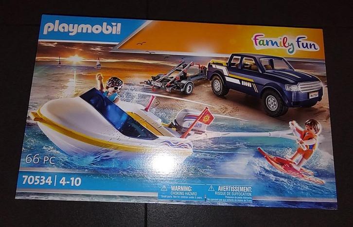 Playmobil Pick-Up truck met speedboot (70534) - nieuw, Kinderen en Baby's, Speelgoed | Playmobil, Nieuw, Complete set, Ophalen of Verzenden