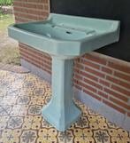 Vintage lavabo op voet, pastelgroen, 1930s, Huis en Inrichting, Gebruikt, Ophalen