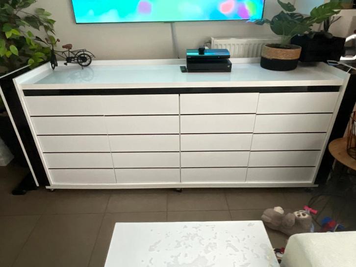 Buffet/dressoir - blanc, Maison & Meubles, Armoires | Buffets, Comme neuf, Moins de 100 cm, 200 cm ou plus, 25 à 50 cm, Avec porte(s)