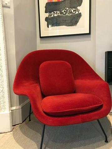 Knoll International Eero Saarinen Womb Chair Chaise Red