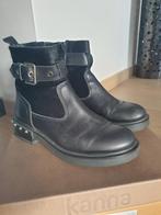 Boots Kanna cuir noir 36, Noir, Porté, Enlèvement ou Envoi, Boots et Botinnes