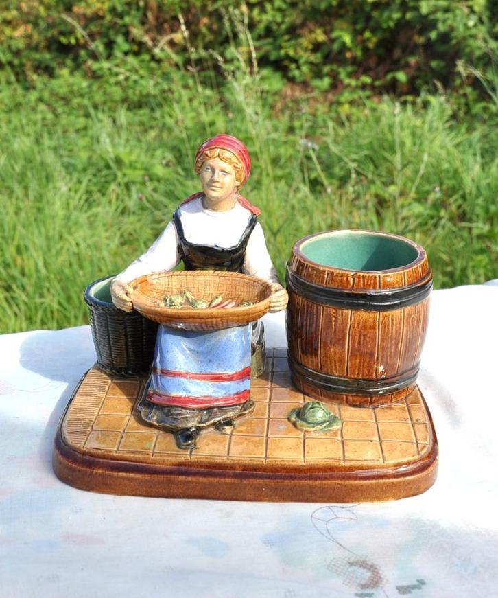 (D)   service fumeur pyrogène barbotine Bernard block, Antiek en Kunst, Antiek | Keramiek en Aardewerk, Ophalen of Verzenden