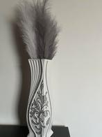 Luxe decoratieve vaas met pampasgras – wit/zilver, Ophalen, Wit, Kunststof