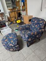 Fauteuil met voetenbank te herstofferen, Huis en Inrichting, Ophalen, Gebruikt