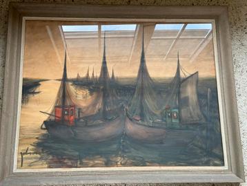 Aquarel van twee boten beschikbaar voor biedingen