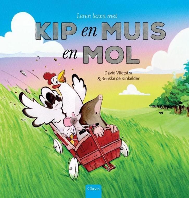 boek: leren lezen met kip en muis en mol/David Vlietstra, Boeken, Kinderboeken | Jeugd | onder 10 jaar, Zo goed als nieuw, Fictie algemeen