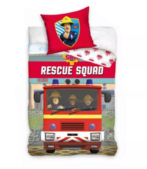 Brandweerman Sam Eenpersoons Dekbedovertrek 140 x 200 cm, Kinderen en Baby's, Kinderkamer | Beddengoed, Nieuw, Dekbedovertrek