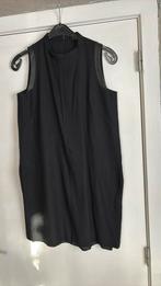 Massimo Dutti black dress met leder aan mauw 40, Ophalen of Verzenden, Zo goed als nieuw