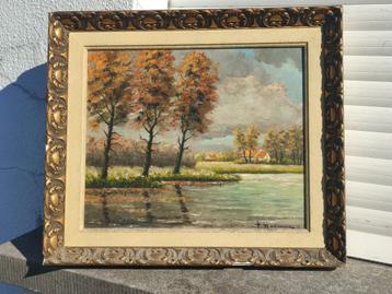 huile sur panneau paysage signe f meseure beschikbaar voor biedingen