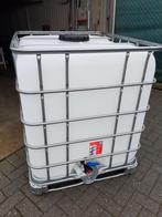 IBC Container van 1000L met gegalvaniseerde palet, Tuin en Terras, Regentonnen, Ophalen, Zo goed als nieuw, Met kraantje