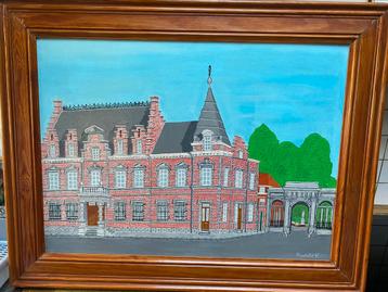 Peinture Ancienne maison communale Enghien (90/75 cm)
