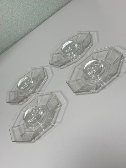 4 vintage glas glazen Octime-ei eierdopjes Luminarc France, Antiek en Kunst, Antiek | Keukengerei, Ophalen of Verzenden