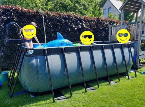 zwembad + zandfilter 6m³/u + warmtepomp + zoutwater + ..., Tuin en Terras, Zwembaden, Zo goed als nieuw, Opzetzwembad, 80 tot 120 cm