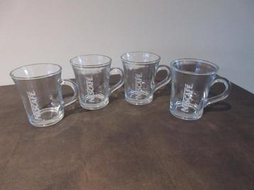 4 verres NESCAFE tas en verre mug, Enlèvement
