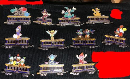 20ste verjaardag Disneyland Parijs trein pin set+achtergrond, Collections, Disney, Neuf, Autres types, Donald Duck, Enlèvement