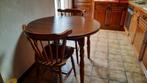Table de cuisine ronde (chaises gratuites), Comme neuf, 100 à 150 cm, Chêne, Rond