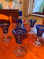 Set sier vaas en glazen uit glaswerk, Antiek en Kunst, Ophalen of Verzenden