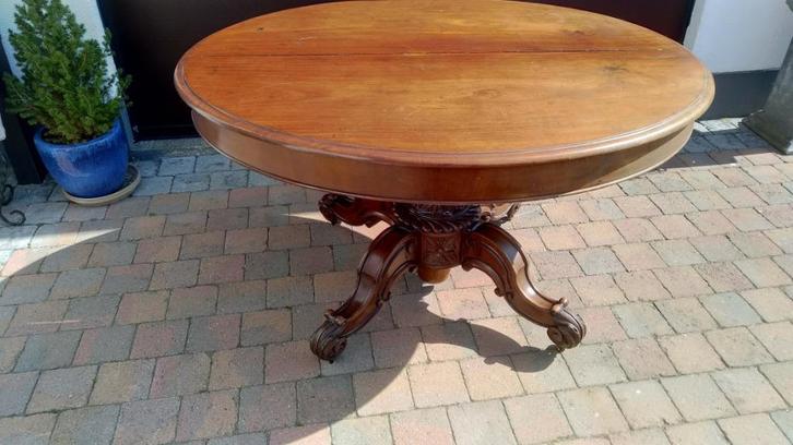 Uitschuifbare houten tafel, Huis en Inrichting, Tafels | Eettafels, Gebruikt, 100 tot 150 cm, 100 tot 150 cm, Vijf personen of meer