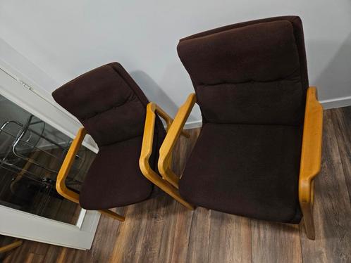 2 vintage fauteuils Pastoe stijl in uitstekend conditie!, Huis en Inrichting, Fauteuils, Gebruikt, Hout, Stof, Ophalen