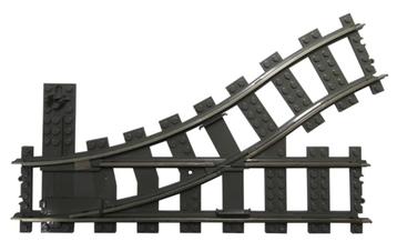 Lego Dark Gray Train, Track 9V Switch Point Left, Enlèvement ou Envoi, Utilisé, Briques en vrac, Lego