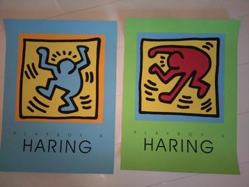 2x Keith Haring X Playboy zeefdruk 60x45 cm. beschikbaar voor biedingen